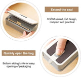 Vacuum sealer with features highlighted on a white background